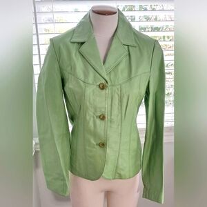 Wilsons Leather Maxima Light Green Fitted Leather Jacket Sz M NWOT